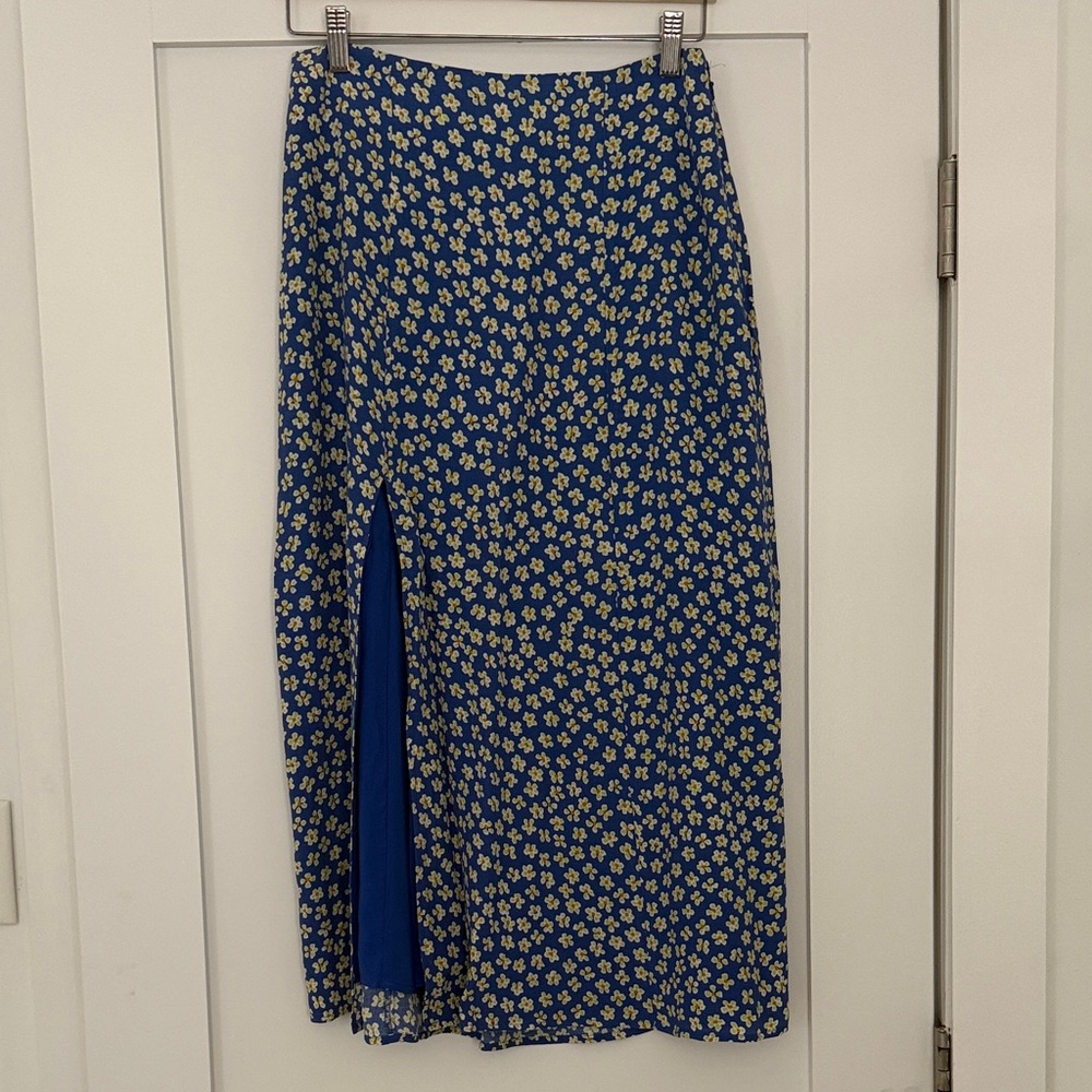 Maeve Floral Blue Women's midi Skirt